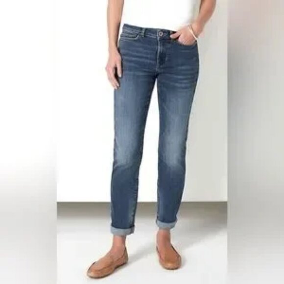 J. Jill Jeans Boyfriend Straight Ankle Cuffable Stretch Sz 16P Petite #WPT220892 - Picture 1 of 14